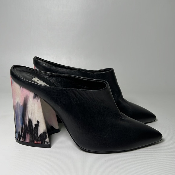 Eugenia Kim Shoes - Eugenia Kim Watercolor Silk Wrapped Block Heeled Mules - sz 39